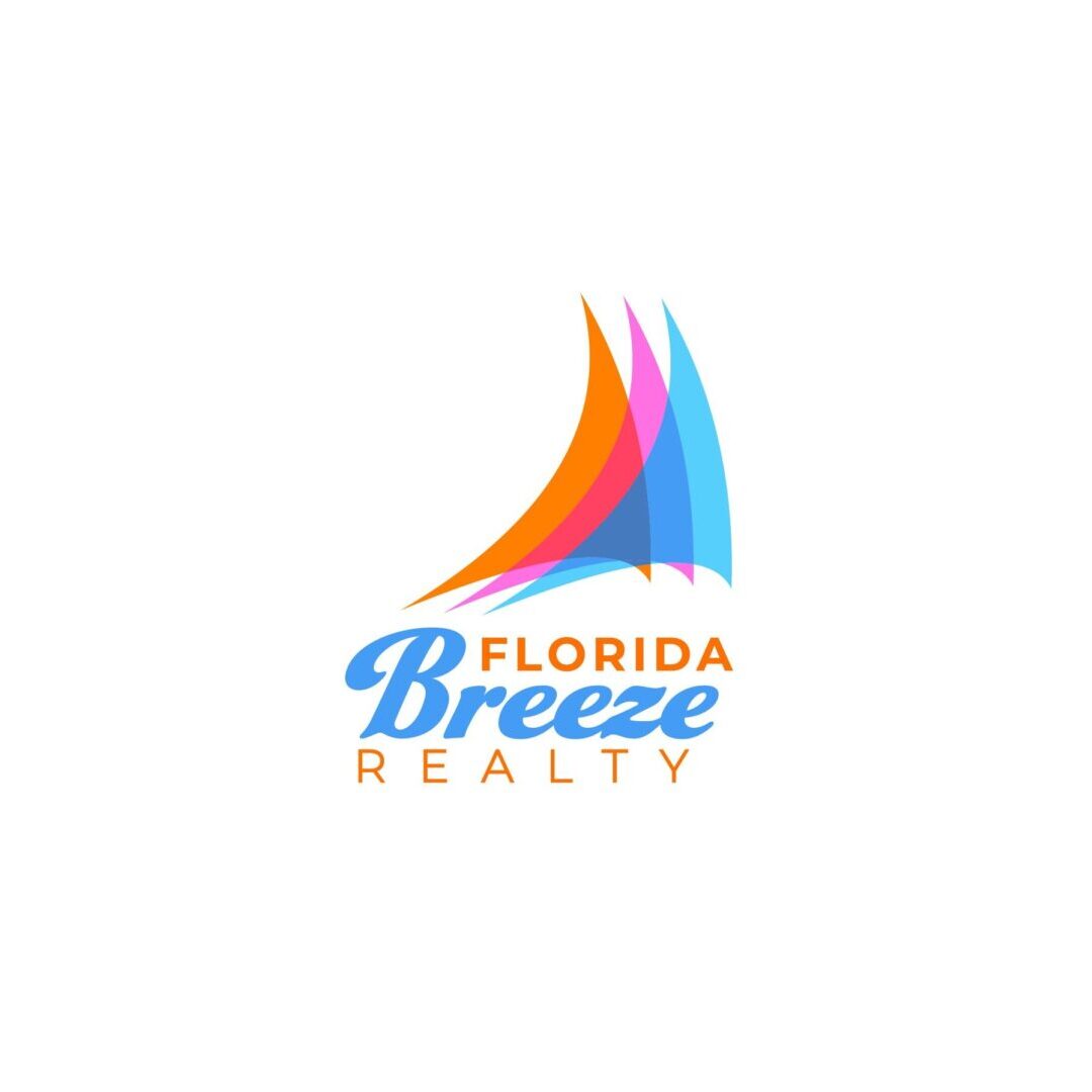 A logo of three sailboats with the words florida breeze realty.